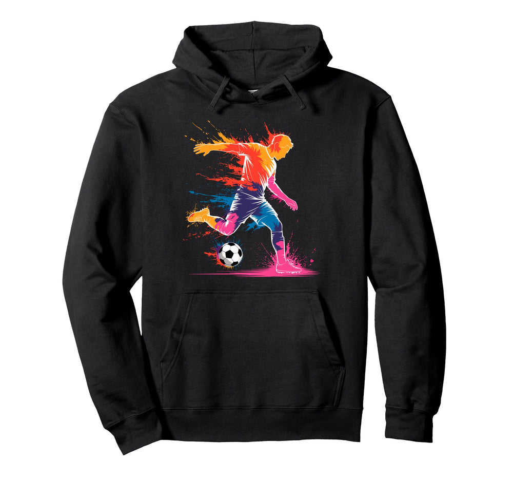 Colorful Funny Soccer Player Fan Game Day Hoodie - Trendy Graphic Unisex