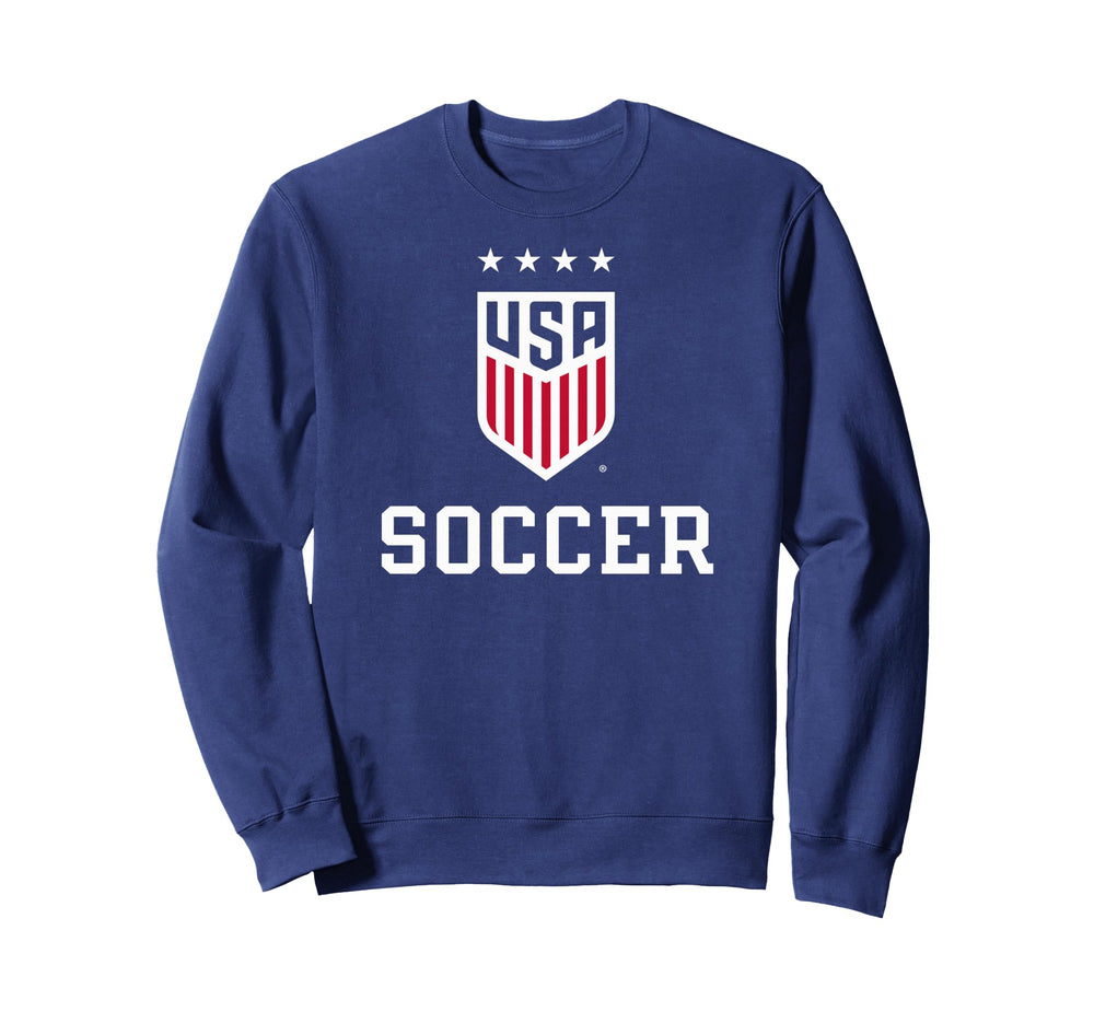 United States Soccer Icon Navy Uswnt Sweatshirt - Streetwear Style Unisex