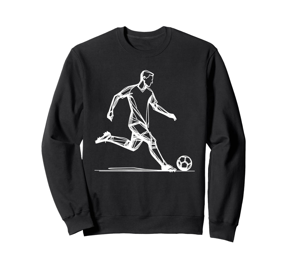 Line Art Soccer Sport Player Sweatshirt - Custom Art Print for Adults