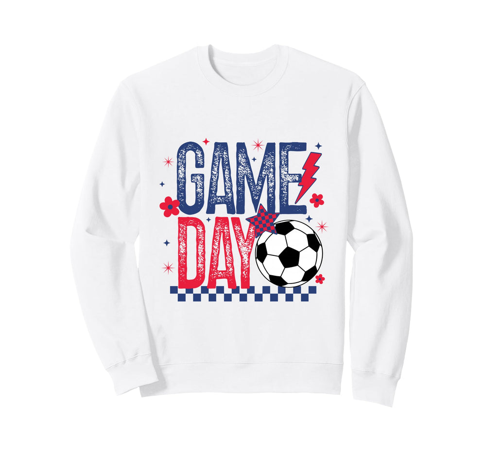 Game Day Soccer Season Blue Red Sweatshirt - Streetwear Style Men Women
