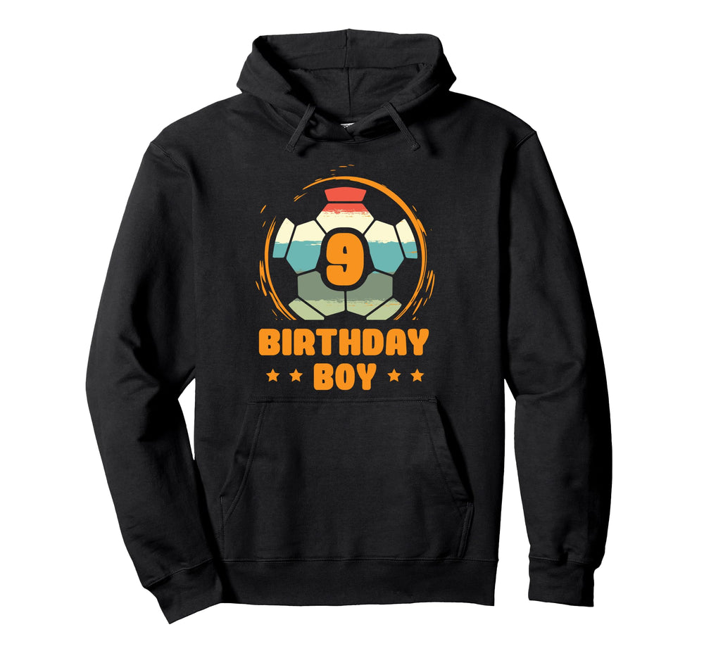 9 Year Old Football Soccer Player Hoodie - Aesthetic Graphic for Adults