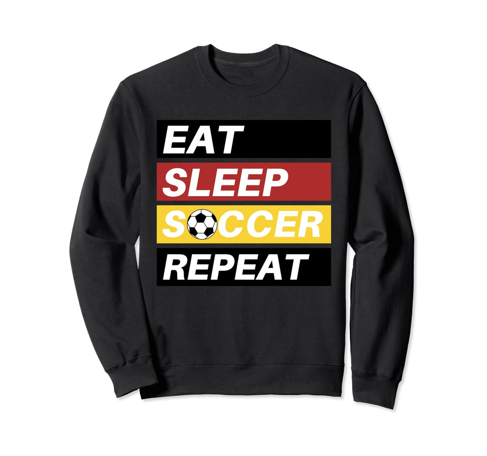Eat Sleep Soccer Repeat Sport Player Sweatshirt - Aesthetic Graphic Unisex