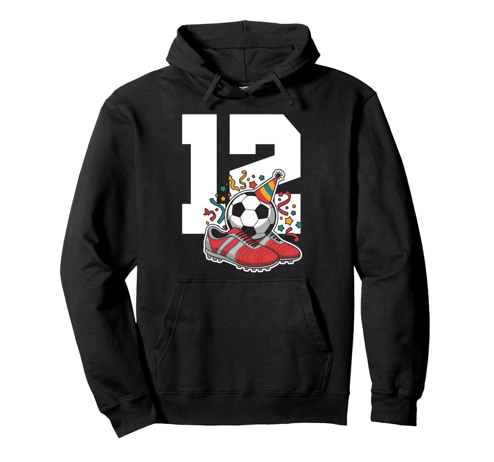 12 Soccer Birthday Gift Soccer Fan Hoodie - Minimalist Print for Adults