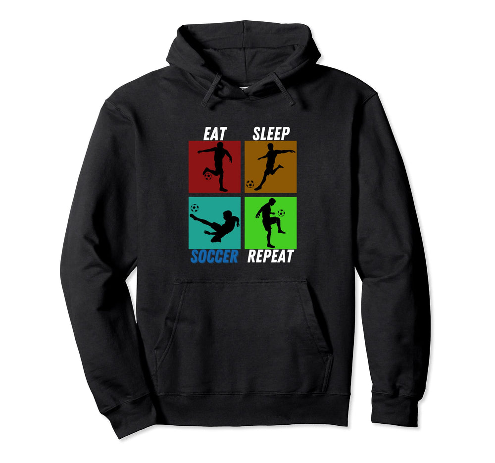 Eat Sleep Soccer Repeat Soccer Gifts Hoodie - Graphic Print for Adults