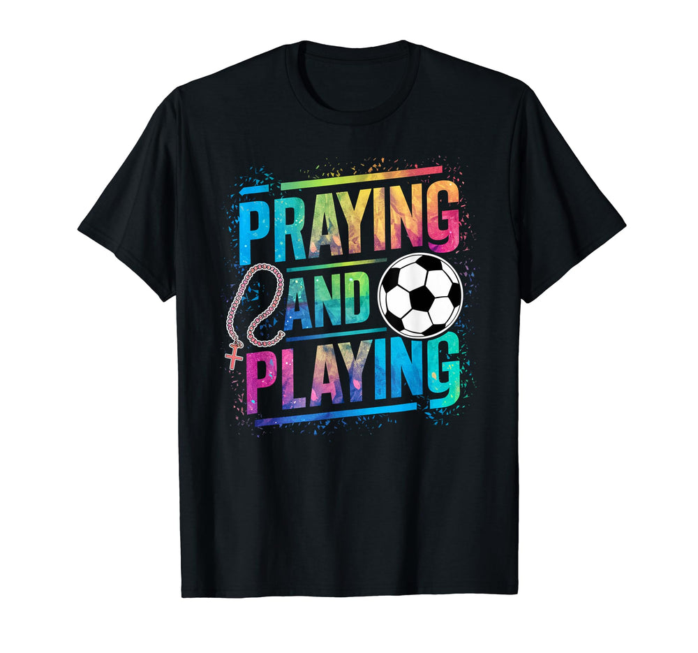 Praying Football Player Catholic T-Shirt - Aesthetic Graphic for Adults