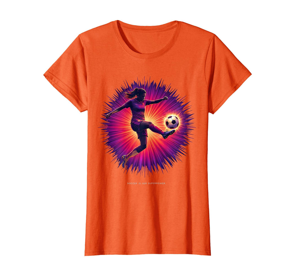 Soccer Is Her Superpower Womens Soccer T-Shirt - Unique Graphic Unisex