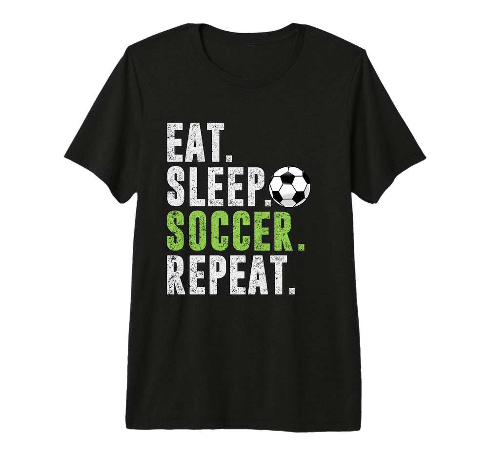 Eat Sleep Soccer Repeat Football T-Shirt - Minimalist Print Men Women