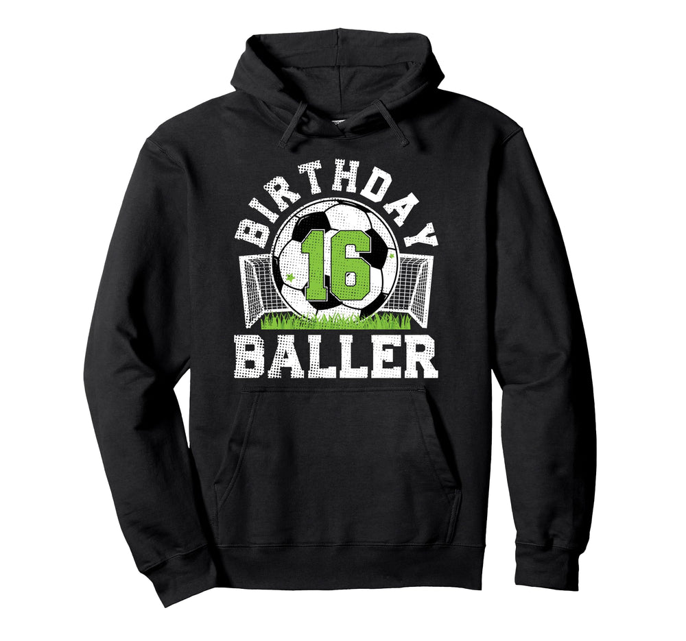 16Th Birthday Soccer 16 Year Old Hoodie - Novelty Apparel for Adults
