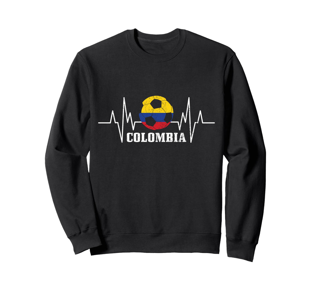 Colombia Heartbeat Colombian Flag Sweatshirt - Unique Graphic for Adults