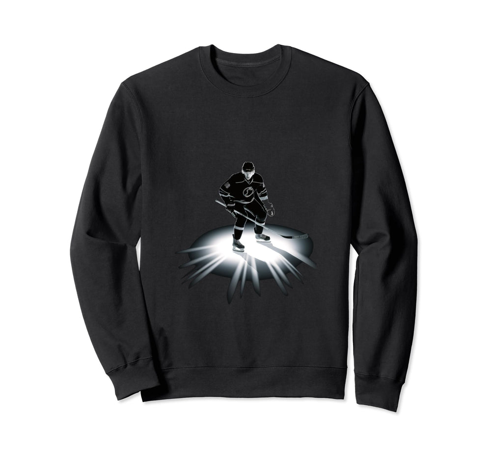 Ice Hockey Player Hockey Stick Sweatshirt - Aesthetic Graphic Unisex