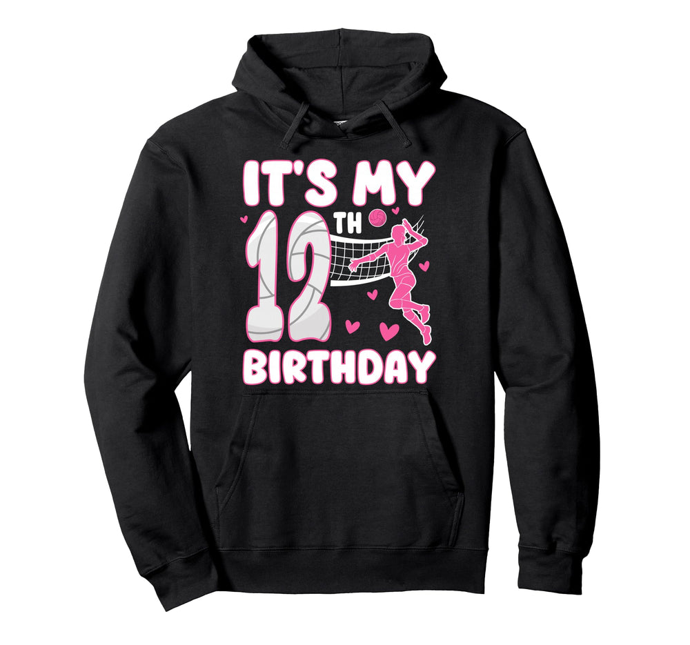 Its My 12Th Birthday Volleyball Theme 12 Hoodie - Minimalist Print Unisex