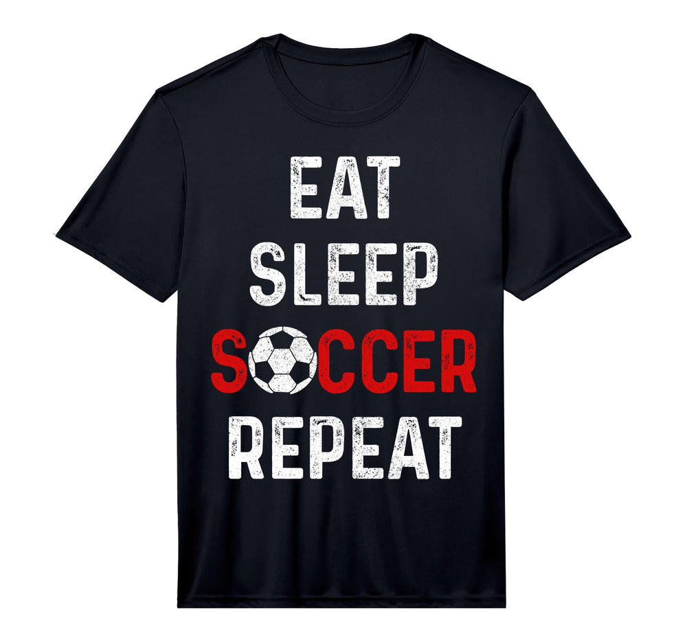 Eat Sleep Soccer Repeat Soccer Player T-Shirt - Graphic Print for Adults