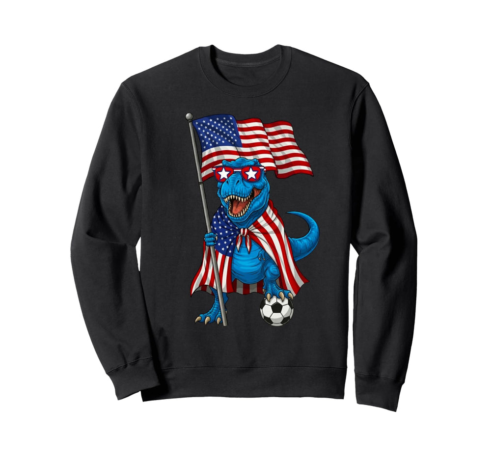 Usa Flag T Rex Soccer Patriotic Sweatshirt - Streetwear Style Men Women