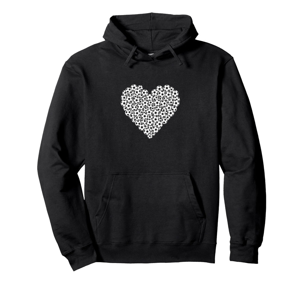 Soccer Ball Heart Shape Love Football Hoodie - Novelty Apparel for Adults