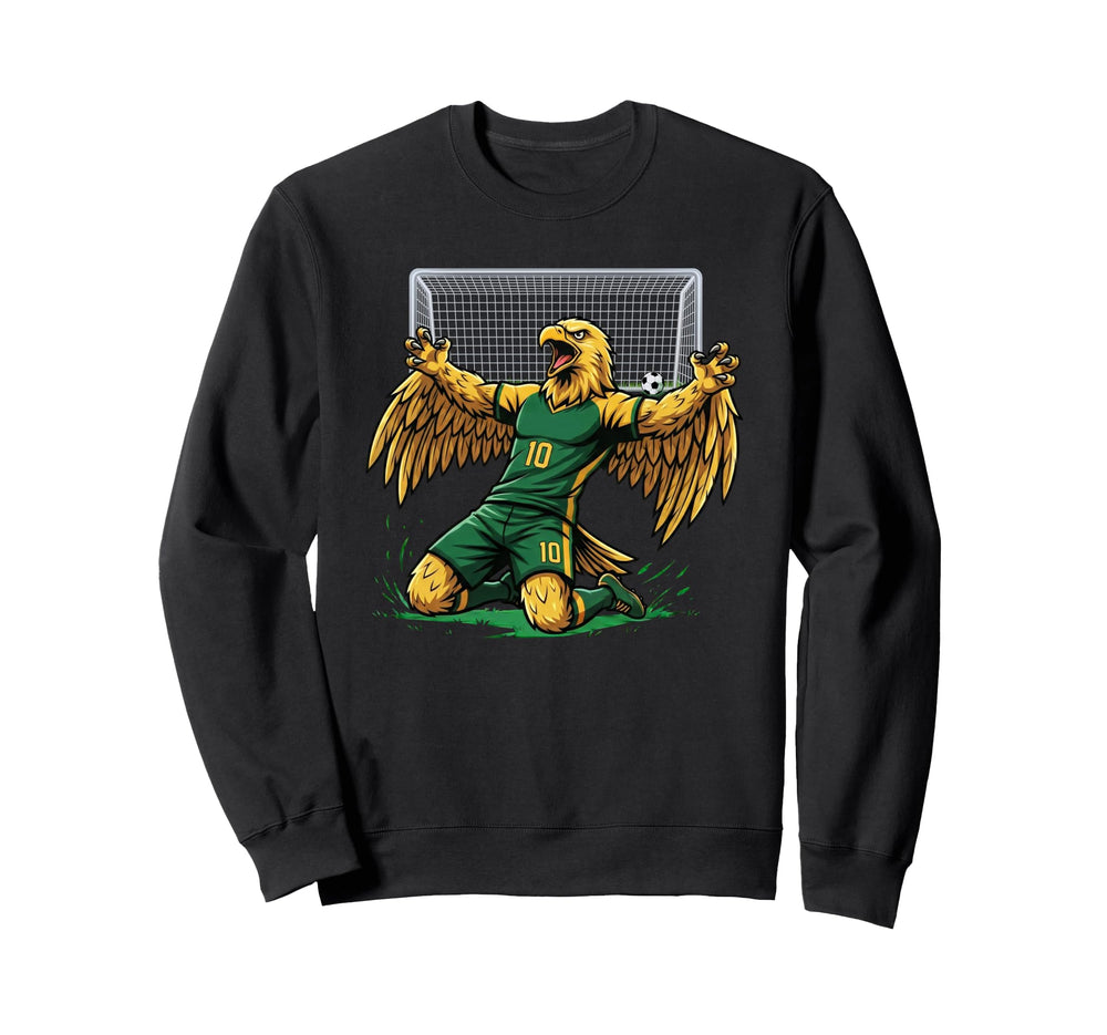 Eagle Soccer Player Score Goal Sweatshirt - Casual Everyday Wear Men Women