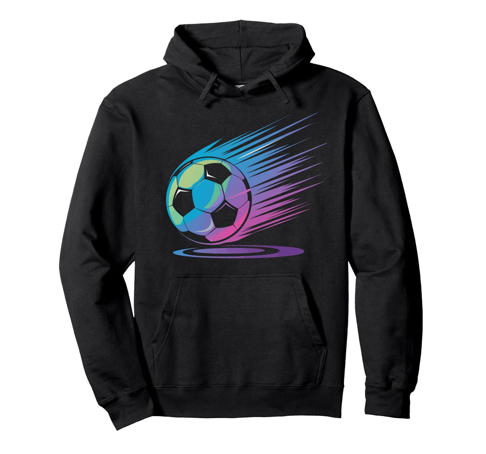 Colorful Soccer Silhouette Soccer Hoodie - Fun Novelty Design Unisex