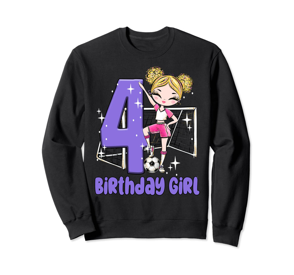 4Th Birthday Soccer Ball Net Sweatshirt - Aesthetic Graphic for Adults