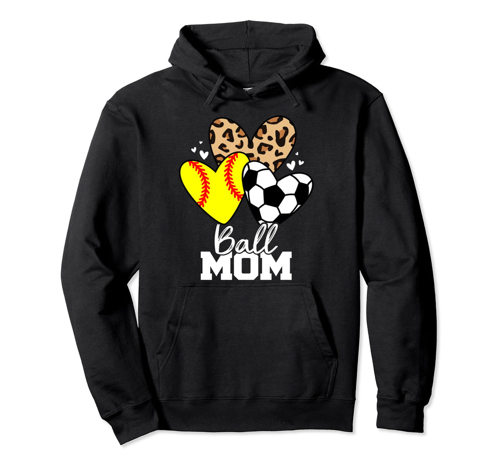 Ball Mom Funny Soccer Softball Hoodie - Casual Everyday Wear for Adults