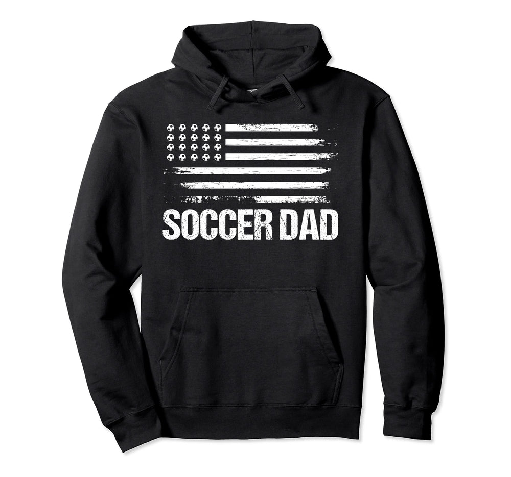 Mens Soccer Dad Patriotic Usa Flag Hoodie - Minimalist Print Men Women
