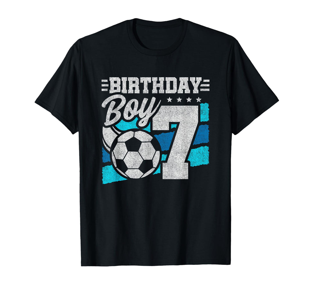 Soccer Birthday Party 7 Year Old 7Th T-Shirt - Streetwear Style for Adults