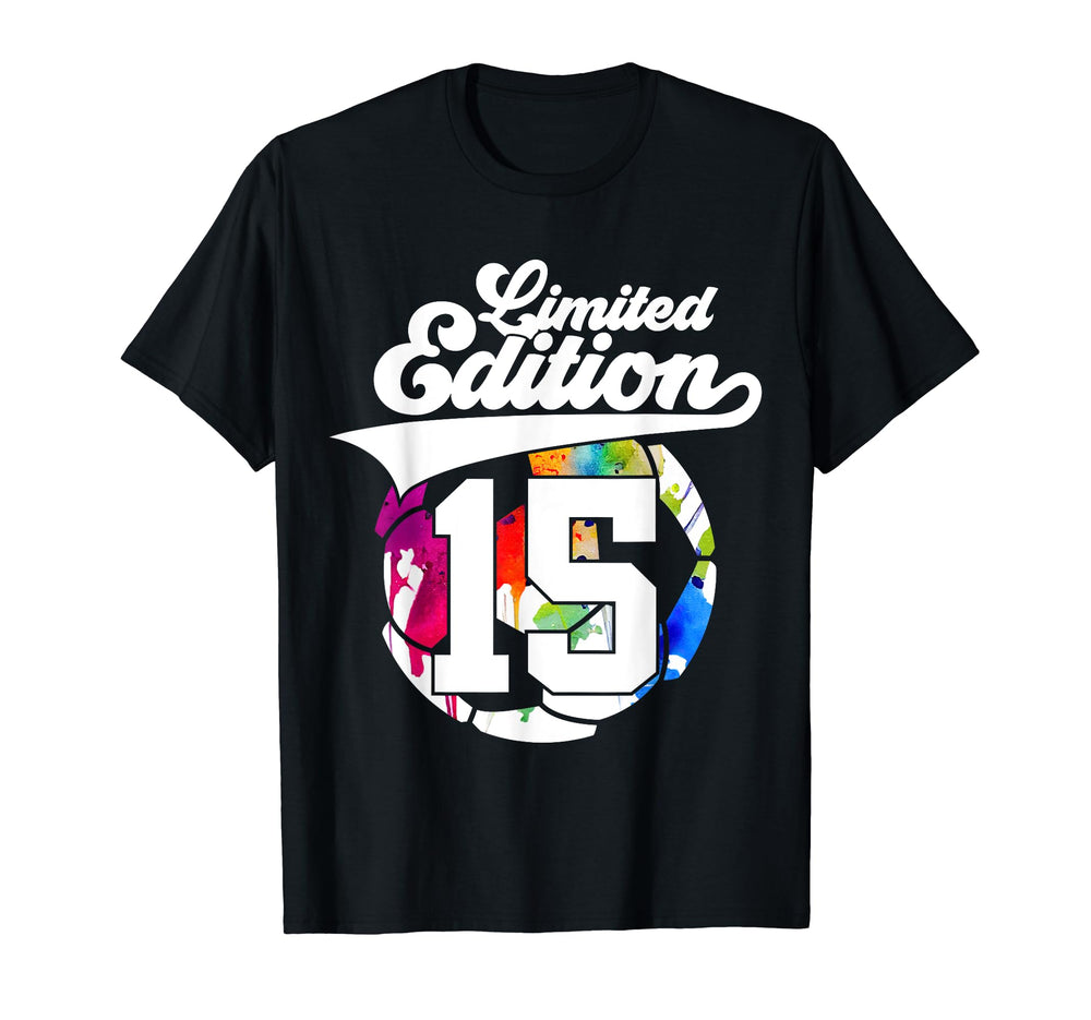 15 Years Soccer 15Th Birthday T-Shirt - Custom Art Print Unisex