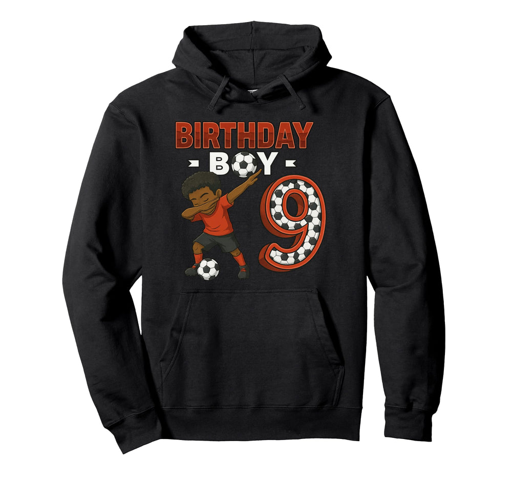Dabbing 9 Year Old Soccer Player Hoodie - Novelty Apparel Men Women