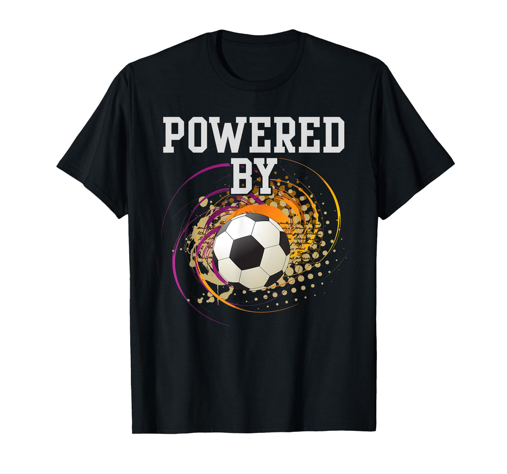 Powered Soccer Outdoor Sports Lover T-Shirt - Graphic Print for Adults