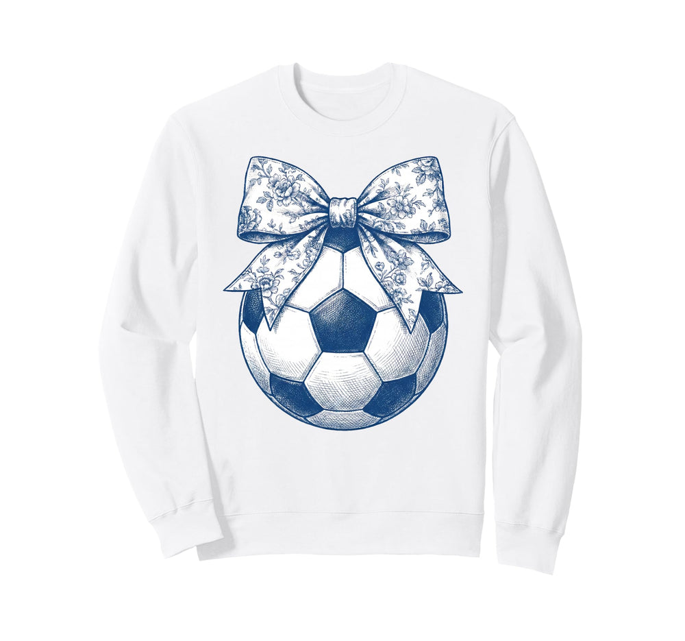 Soccer Floral Blue Toile Sweatshirt - Fun Novelty Design for Adults