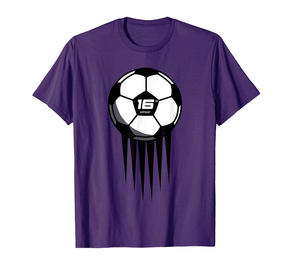 16Th Birthday Soccer 16 Years Old T-Shirt - Unique Graphic Unisex