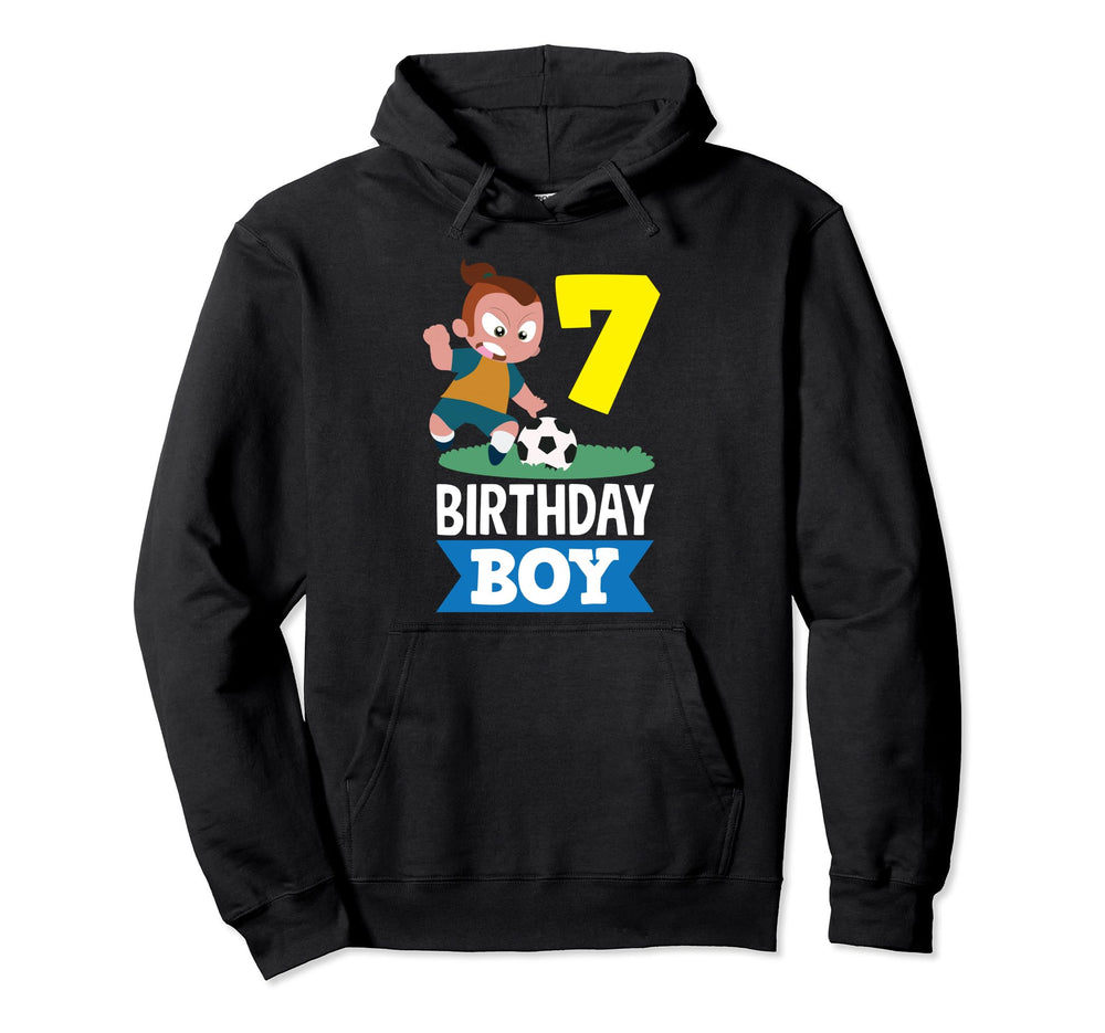 7Th Birthday 7 Years Soccer Hoodie - Fun Novelty Design for Adults
