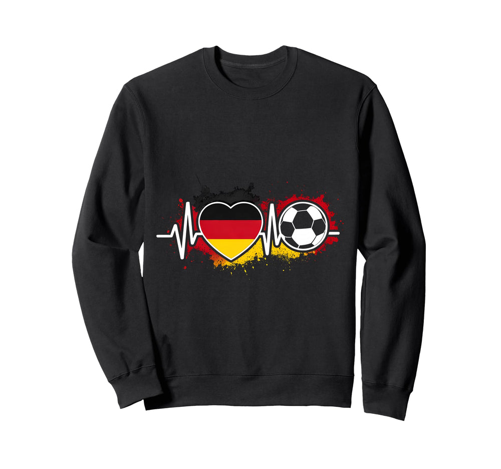 Germany Flag Heart Soccer Ball Sweatshirt - Novelty Apparel Unisex