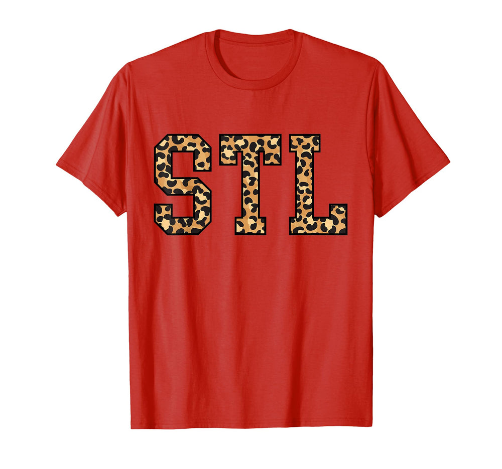 Stl Leopard Pattern Womens St Louis T-Shirt - Custom Art Print Unisex