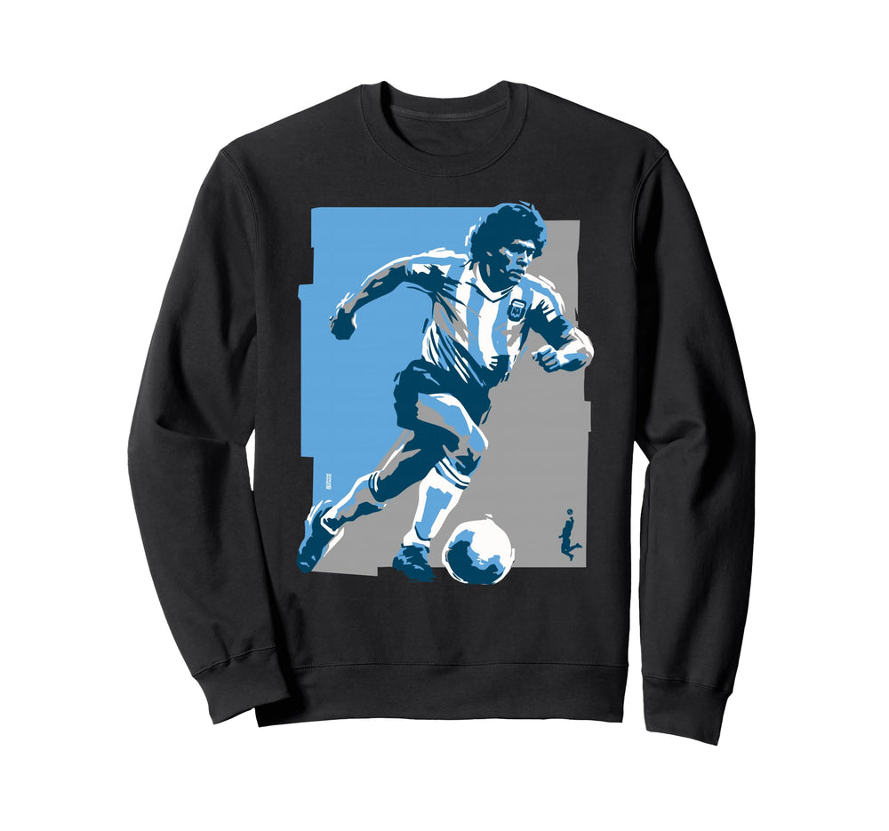 Running Diego Maradona 90S Vibe Soccer Sweatshirt - Graphic Print Unisex