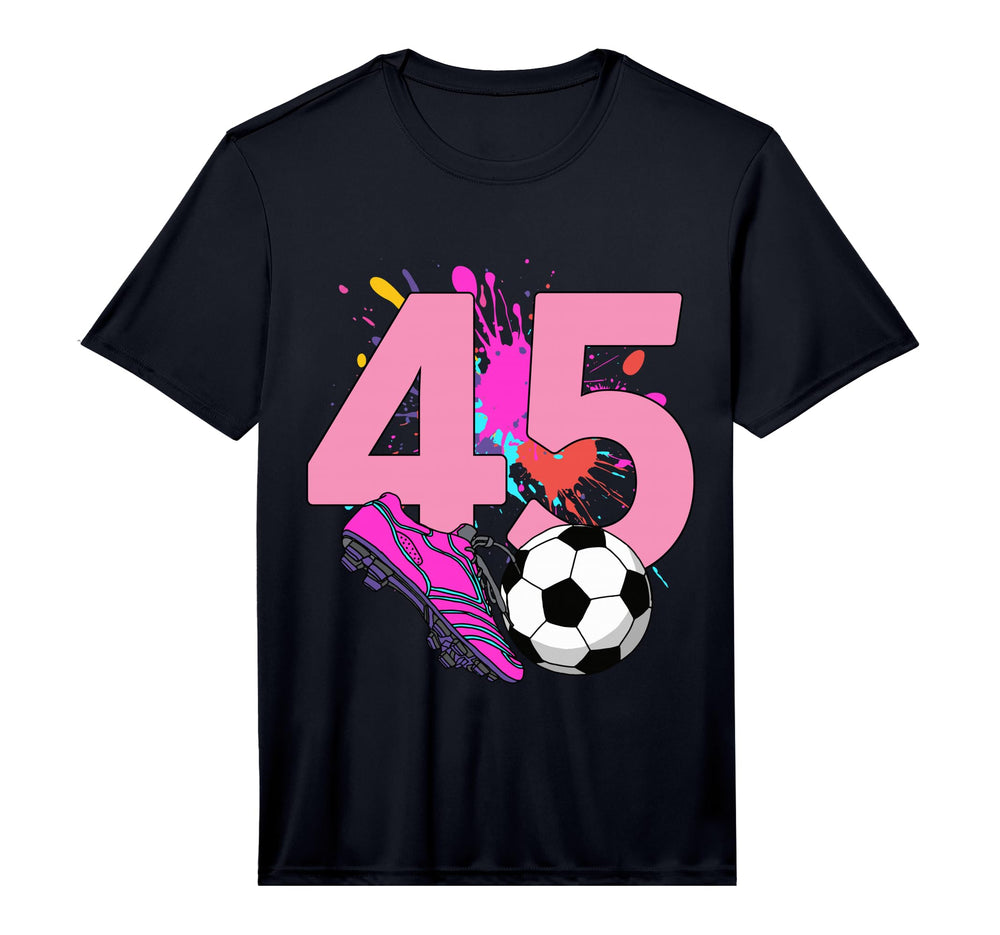 Mens 45Th Birthday Soccer Player T-Shirt - Trendy Graphic for Adults