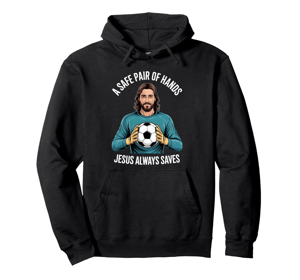 Funny Jesus Football Soccer Goalkeeper Hoodie - Minimalist Print Unisex
