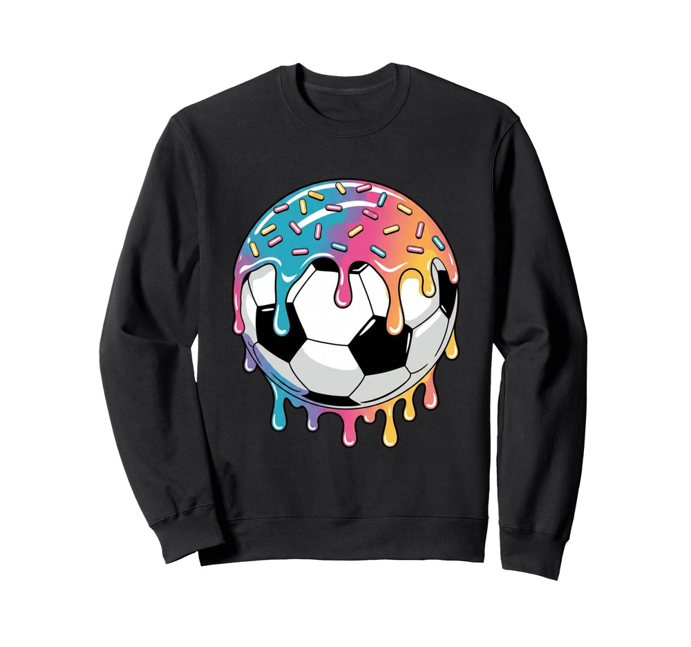 Soccer Ball Donut Sprinkles Glaze Sweatshirt - Casual Everyday Wear Unisex