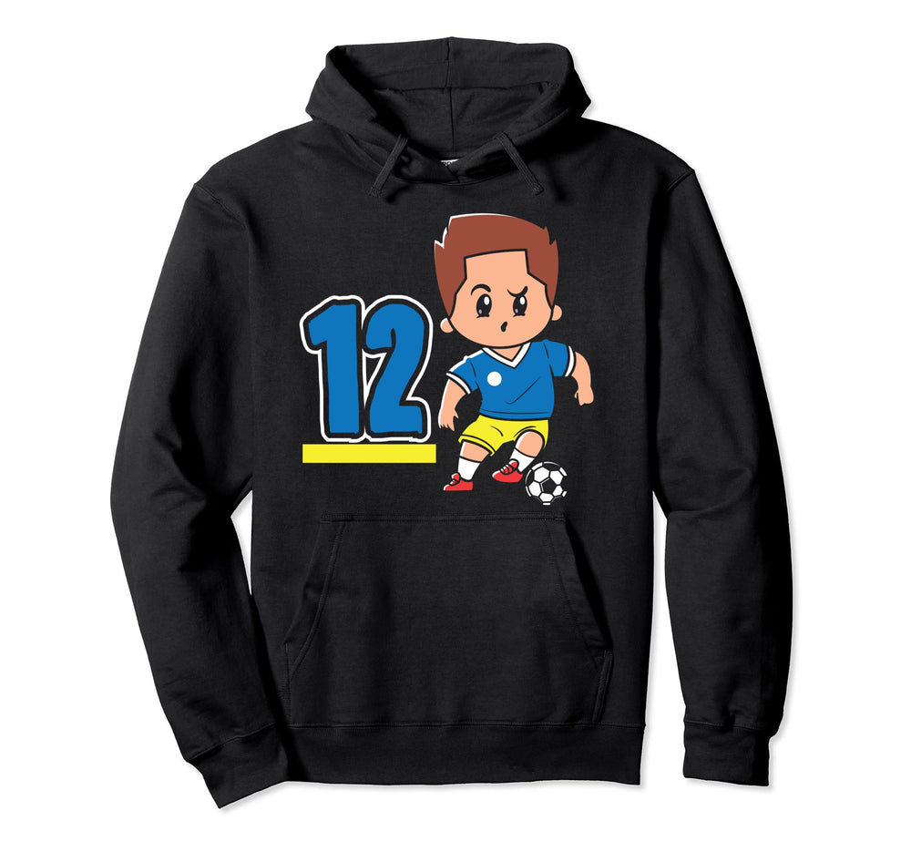 12Th Birthday 12 Years Soccer Hoodie - Custom Art Print for Adults