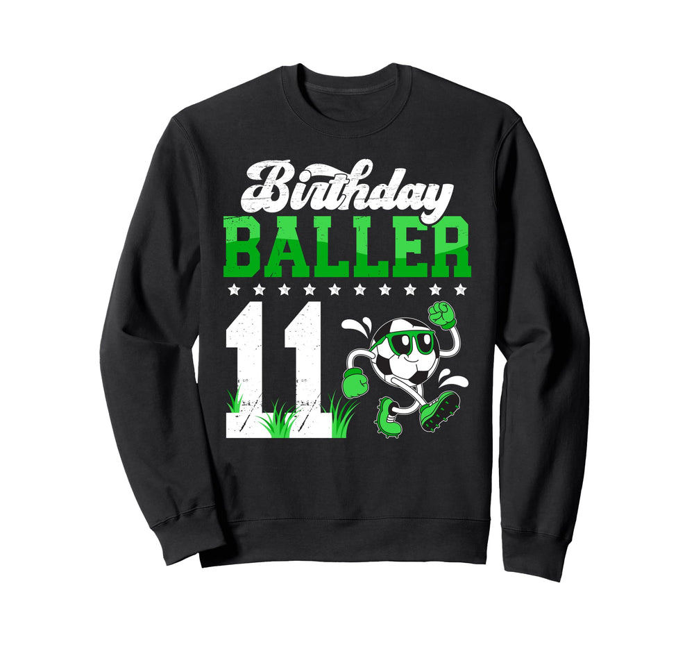 11Th Soccer Birthday Party Eleven Sweatshirt - Minimalist Print Unisex