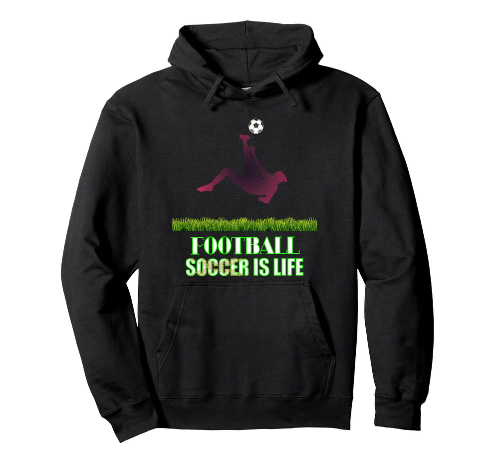 Soccer Is Life Bold Modern Hoodie - Casual Everyday Wear for Adults