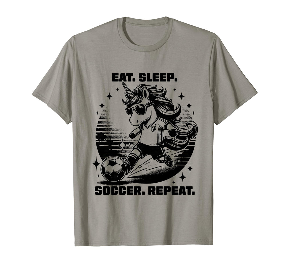 Eat Sleep Soccer Repeat Funny Soccer Shirts T-Shirt - Graphic Print Unisex