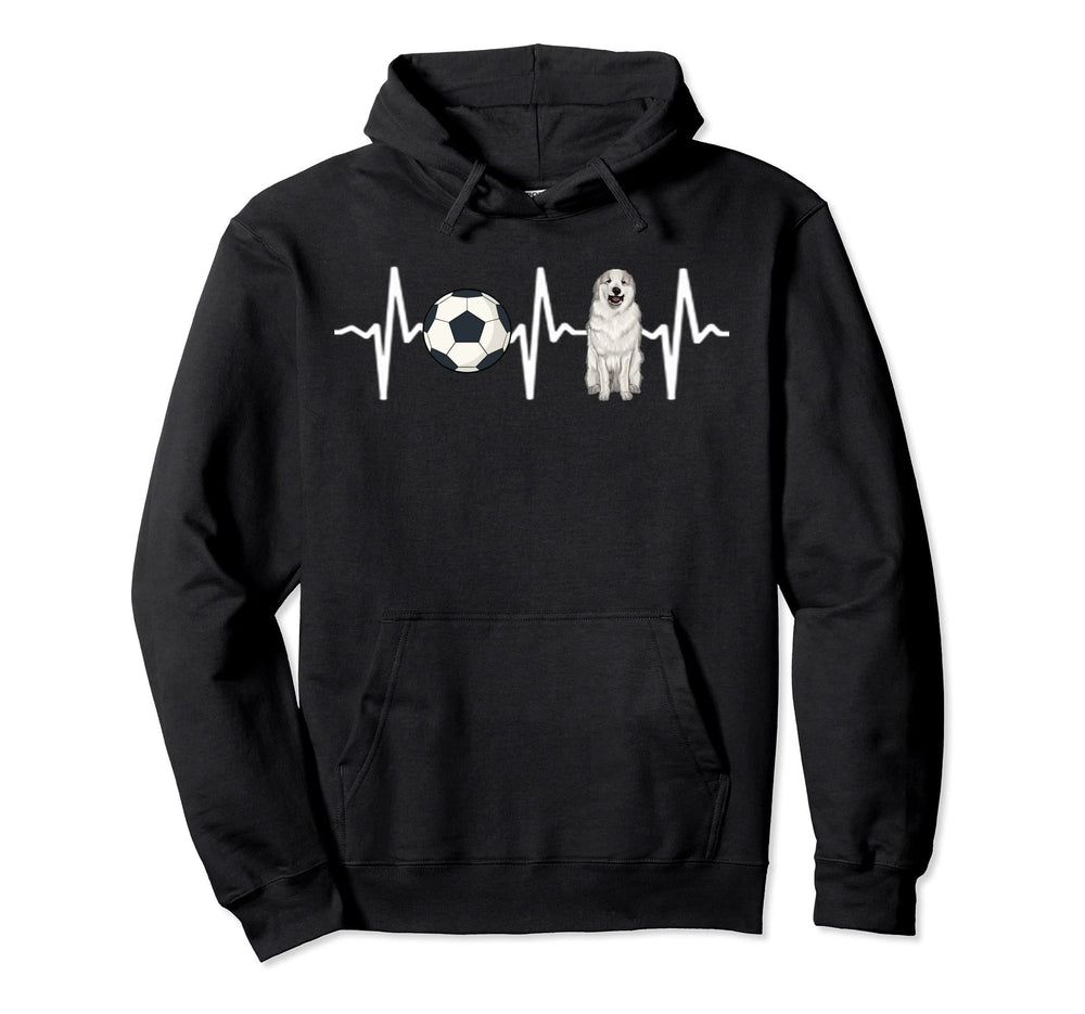 Soccer Great Pyrenee Heartbeat Dog Lover Hoodie - Fun Novelty Design Unisex