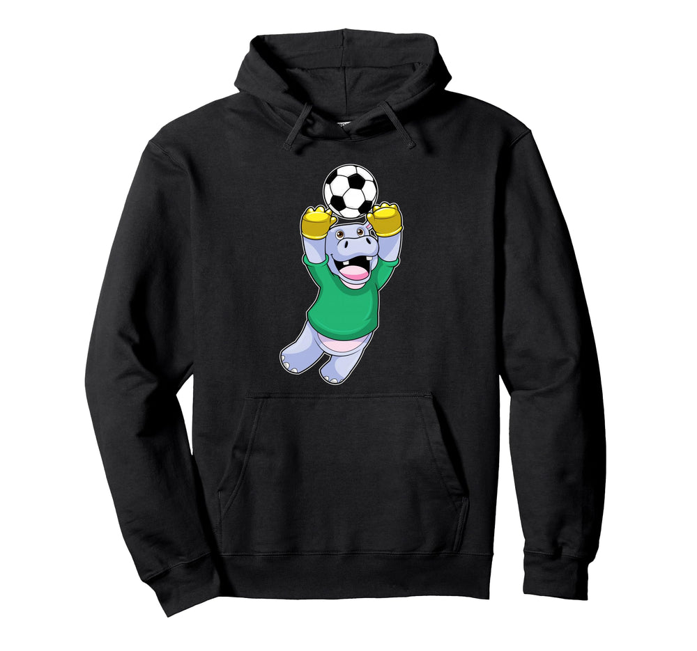 Hippo Goalkeeper Soccer Sports Hoodie - Graphic Print for Adults