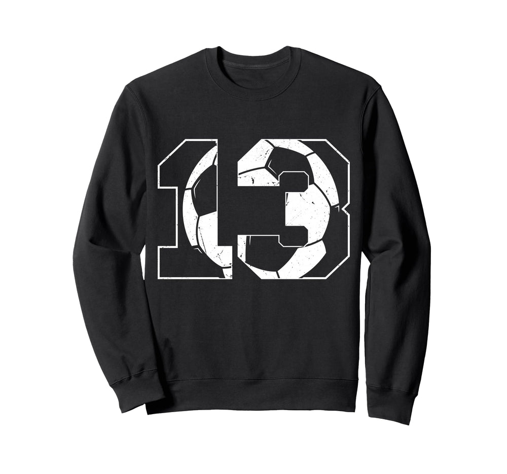 13Th Birthday Soccer Player Sweatshirt - Aesthetic Graphic Men Women