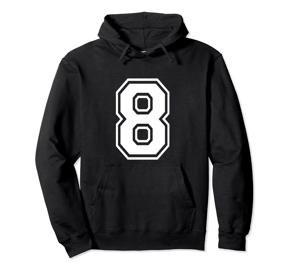 Number 8 Birthday Numbered Uniform Sports Hoodie - Novelty Apparel Unisex