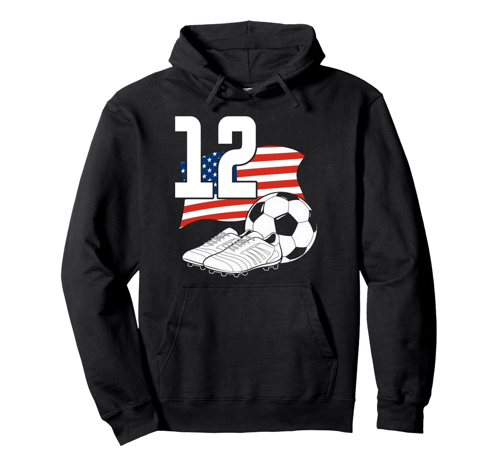 12 Soccer Birthday Gift Soccer Fan Hoodie - Streetwear Style for Adults