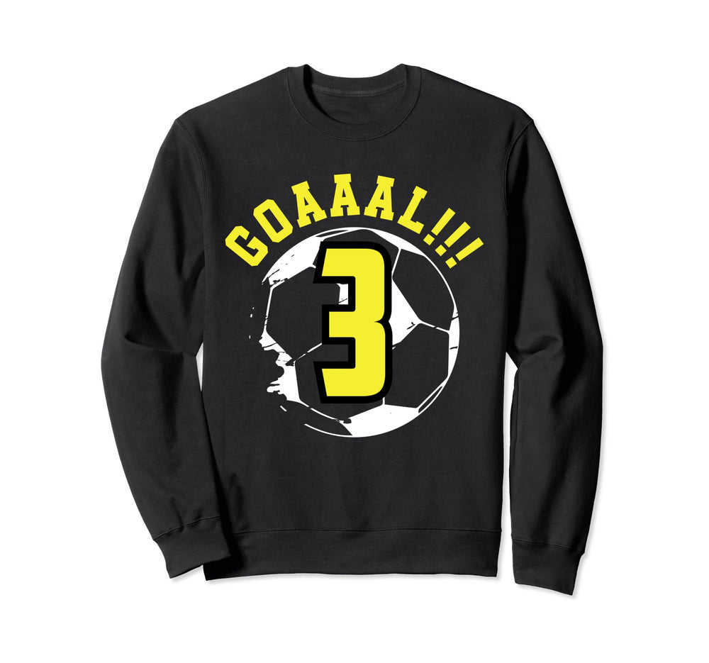 3Rd Birthday 3 Years Soccer Sweatshirt - Custom Art Print Men Women