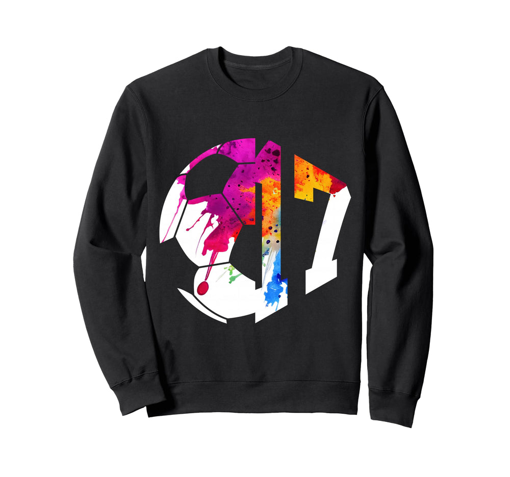 Number 17 Years Soccer 17Th Birthday Sweatshirt - Streetwear Style Unisex
