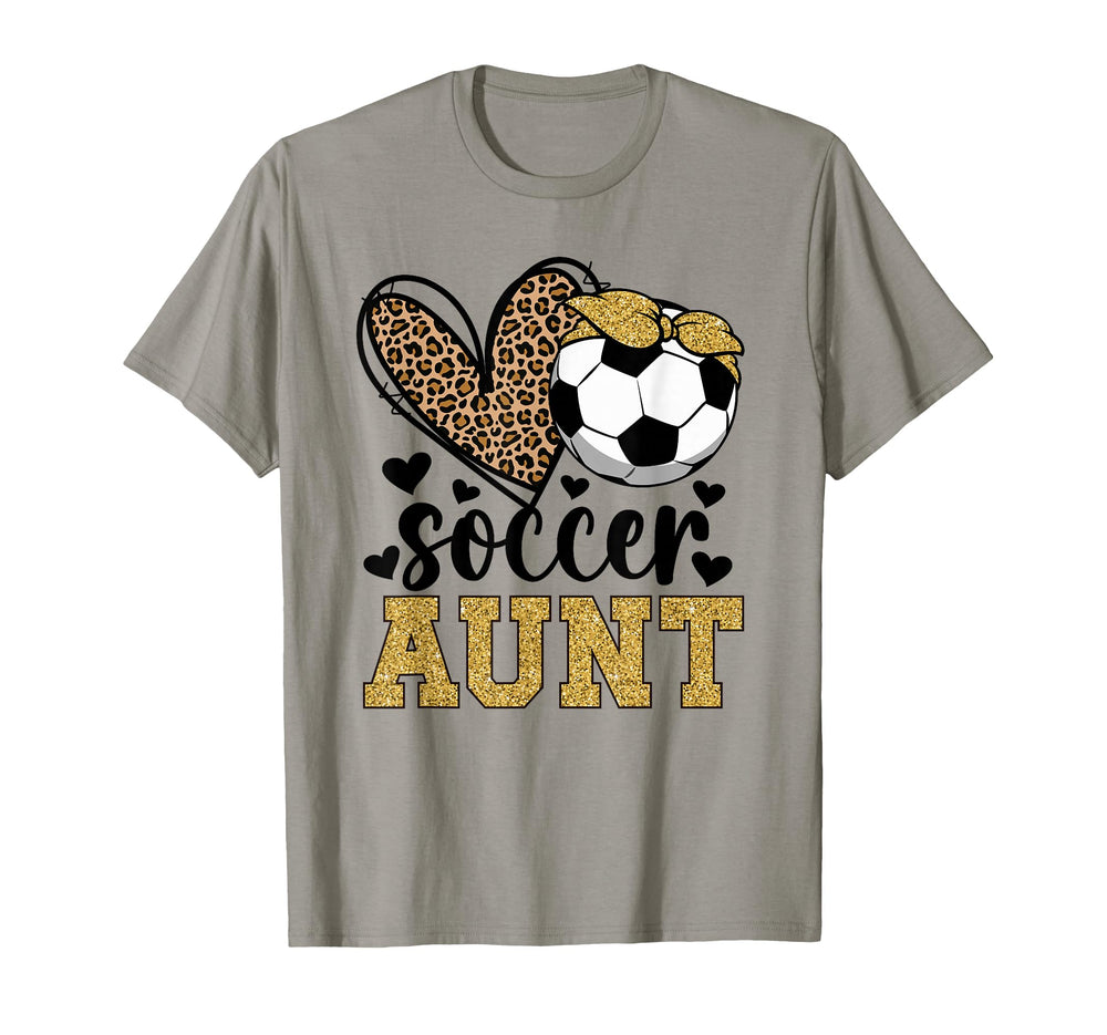 Soccer Aunt Heart Soccer Auntie Soccer T-Shirt - Novelty Apparel Unisex