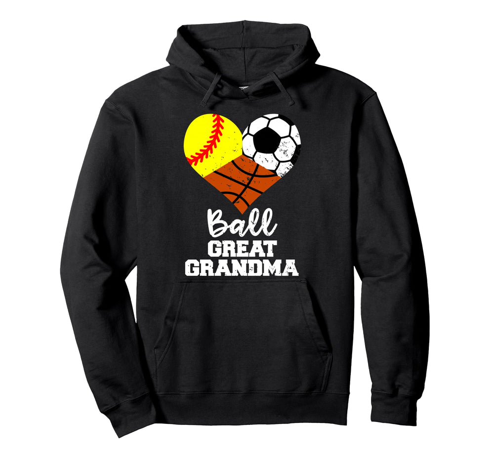 Ball Great Grandma Heart Softball Soccer Hoodie - Streetwear Style Unisex