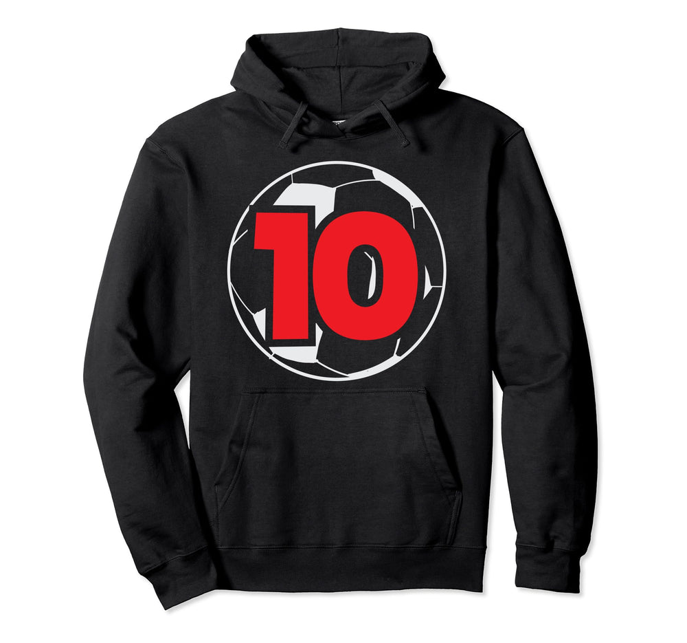 10Th Birthday 10 Years Soccer Hoodie - Aesthetic Graphic for Adults